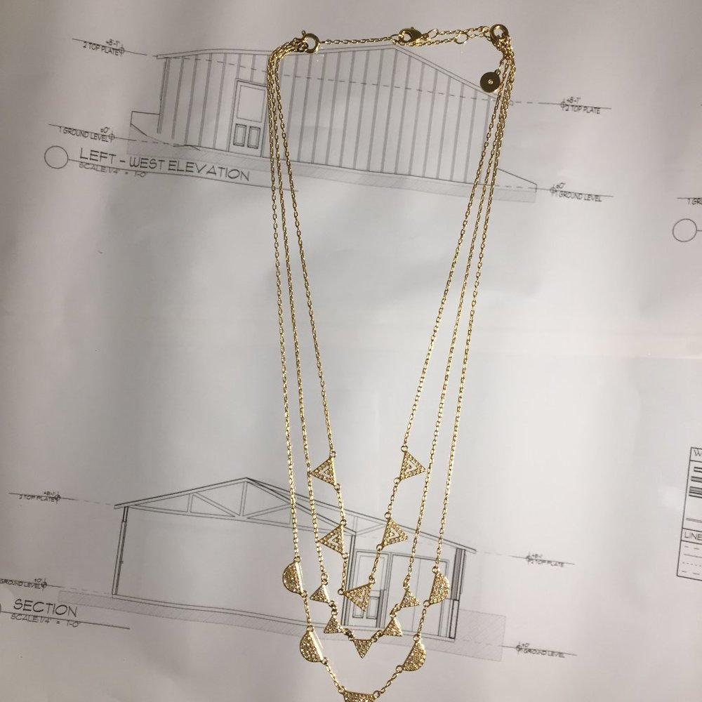 Stella & Dot Pave Chevron 3 in 1 Necklace